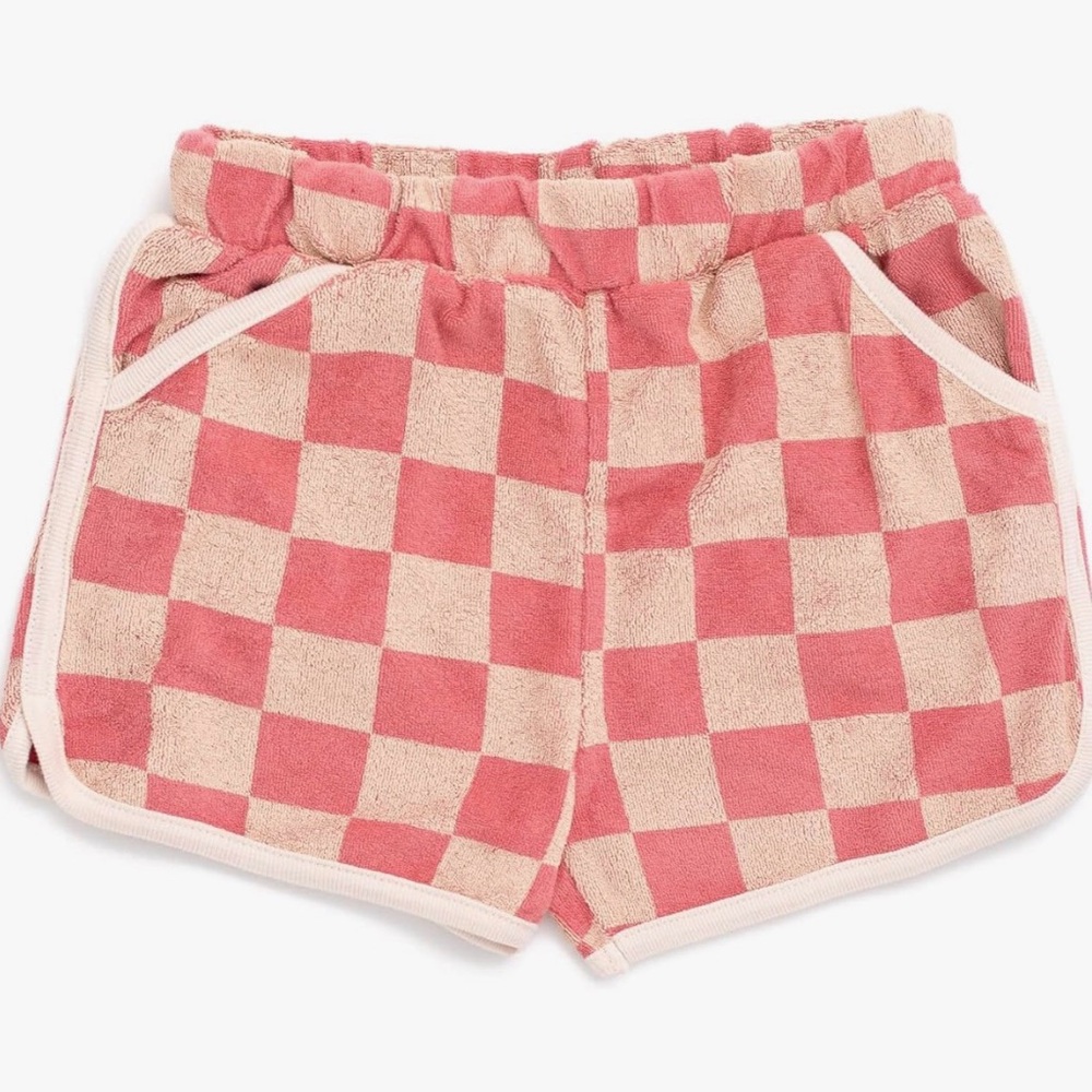 Disney Pink and Cream Checkered toddler Shorts 12 months